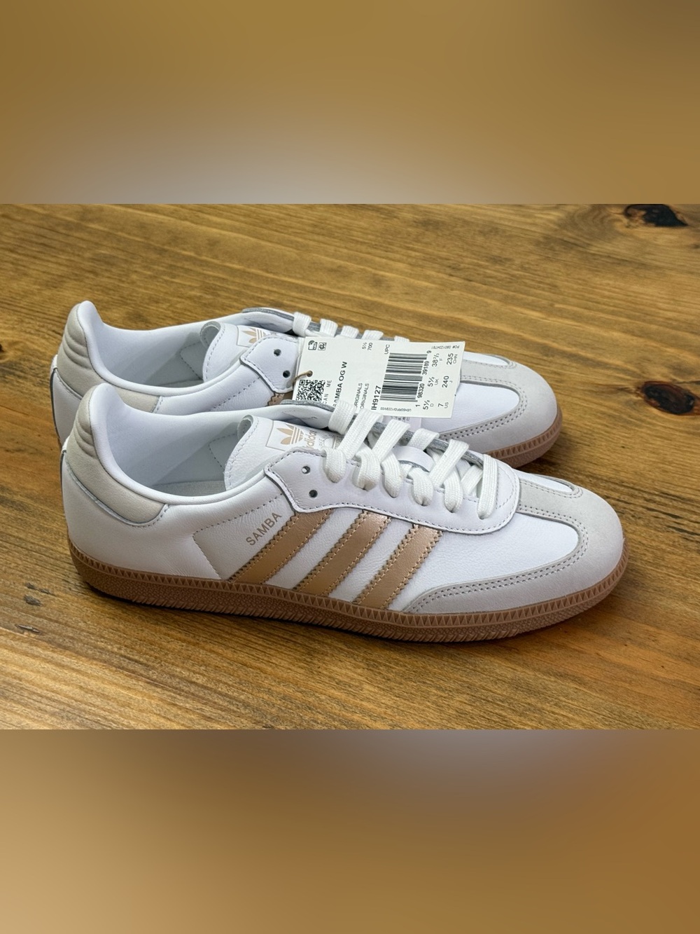 NWT Adidas Samba OG White Gold Sneakers